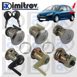 Комплект заключващ патрон на врата и багажник Peugeot 206